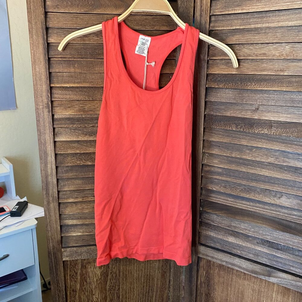 C'est Moi Bamboo 1x1 Rib Racer Back Top Cayenne